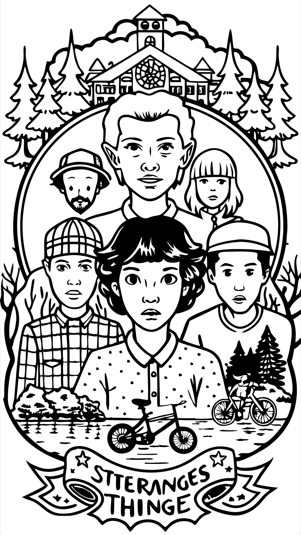 stranger things coloring page